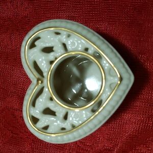 PartyLite "THANKS FROM THE HEART"  Tealight Holder 2002 Victorian Trinket.